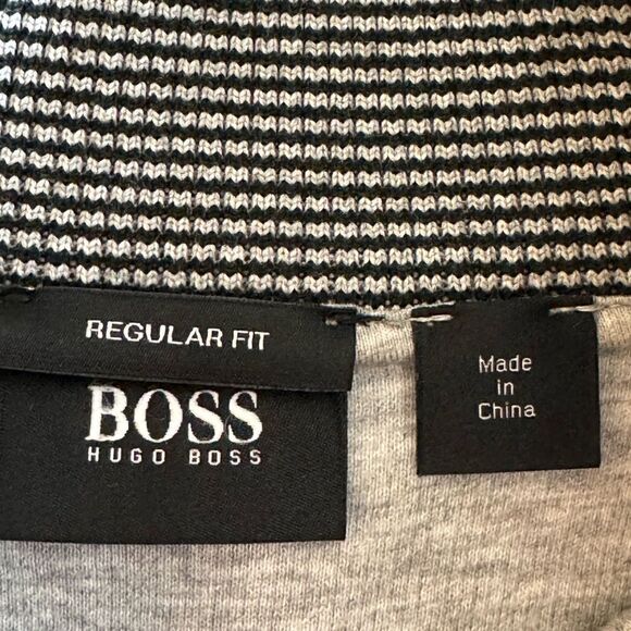 Hugo Boss Sweater Mens Size XL Qouter Zip Gray Cotton Pullover Mock Neck - Picture 5 of 13